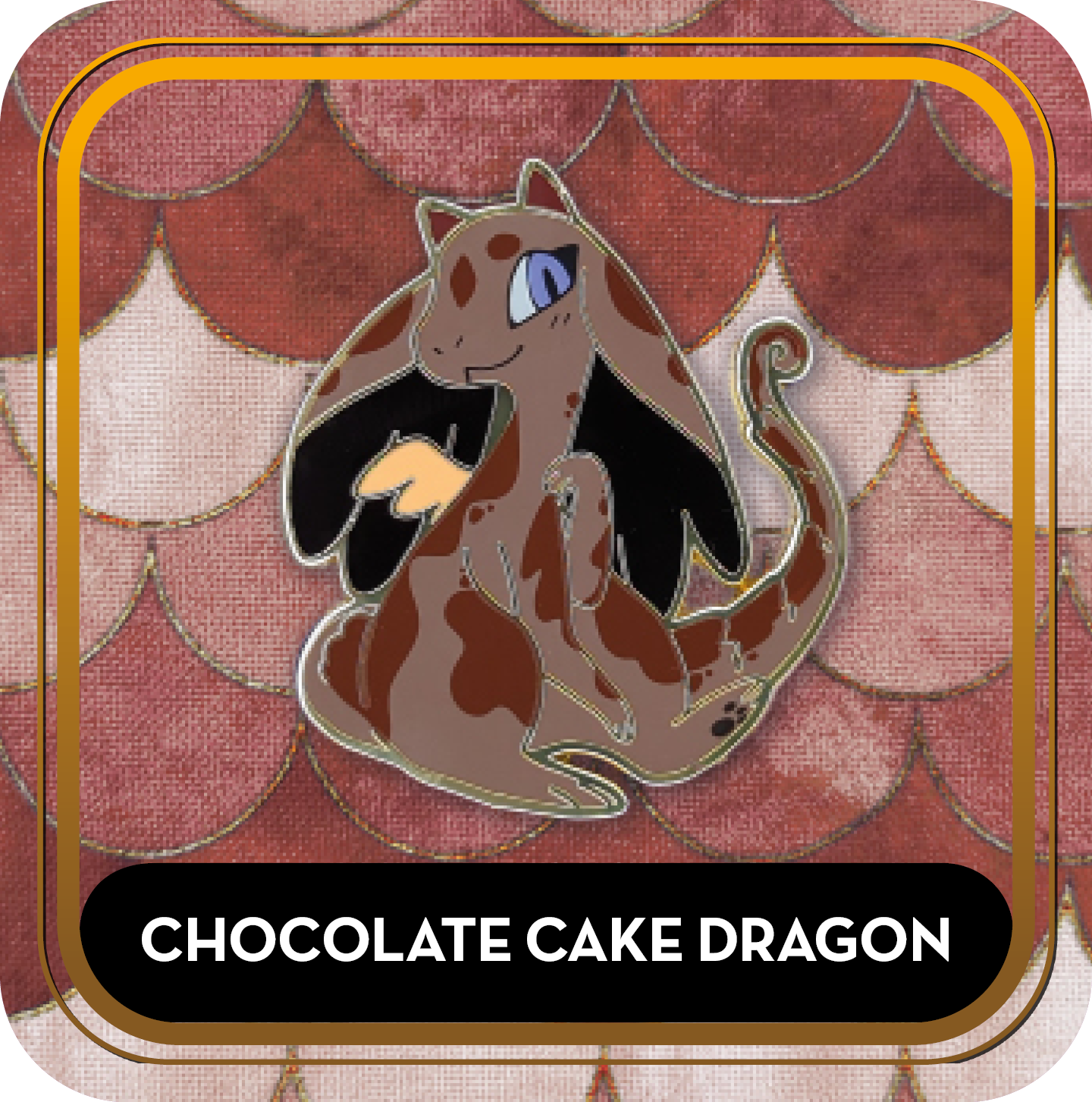 Chocolate Cake Dragon Pin - Delicious Dragons - Cute Original Art Enamel Pin