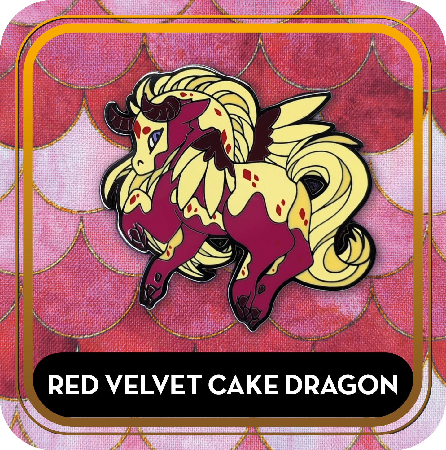 Red Velvet Dragon Pin - Delicious Dragons - Cute Original Art Enamel Pin