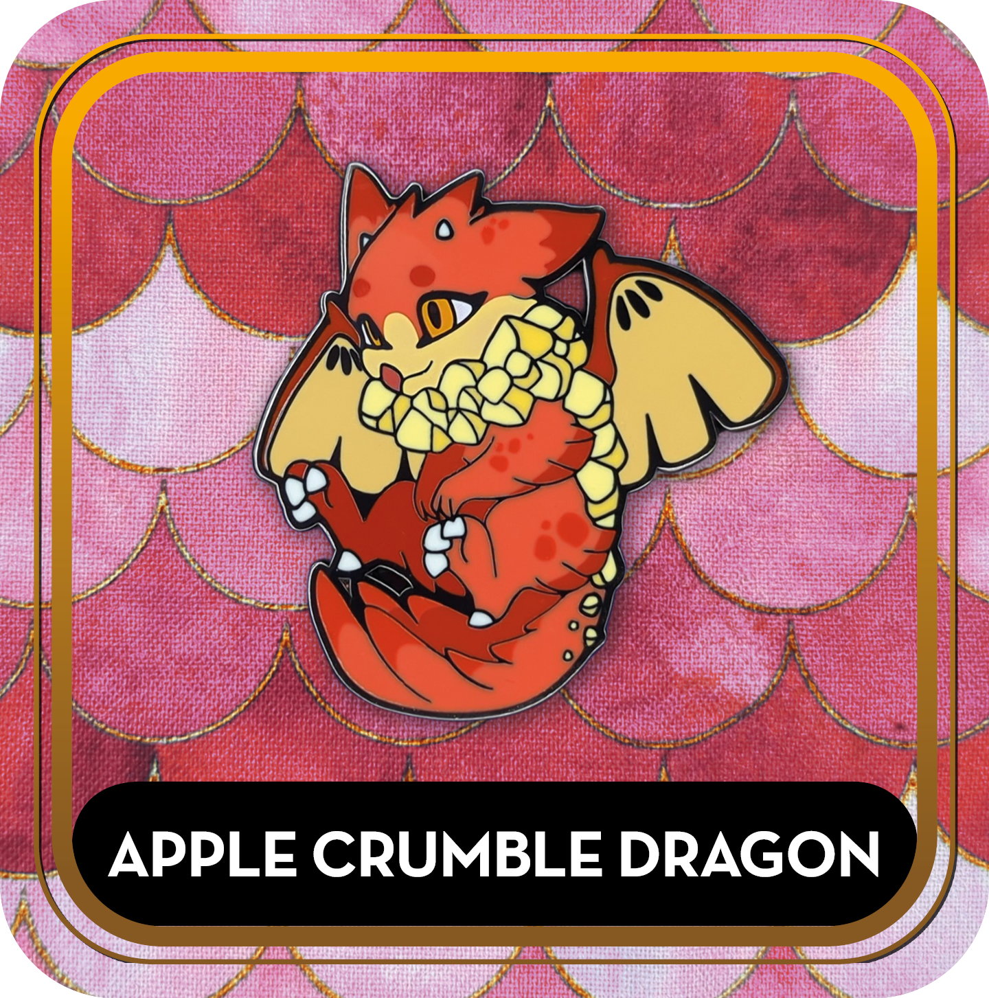 Apple Crumble Dragon Pin - Delicious Dragons - Cute Original Art Enamel Pin