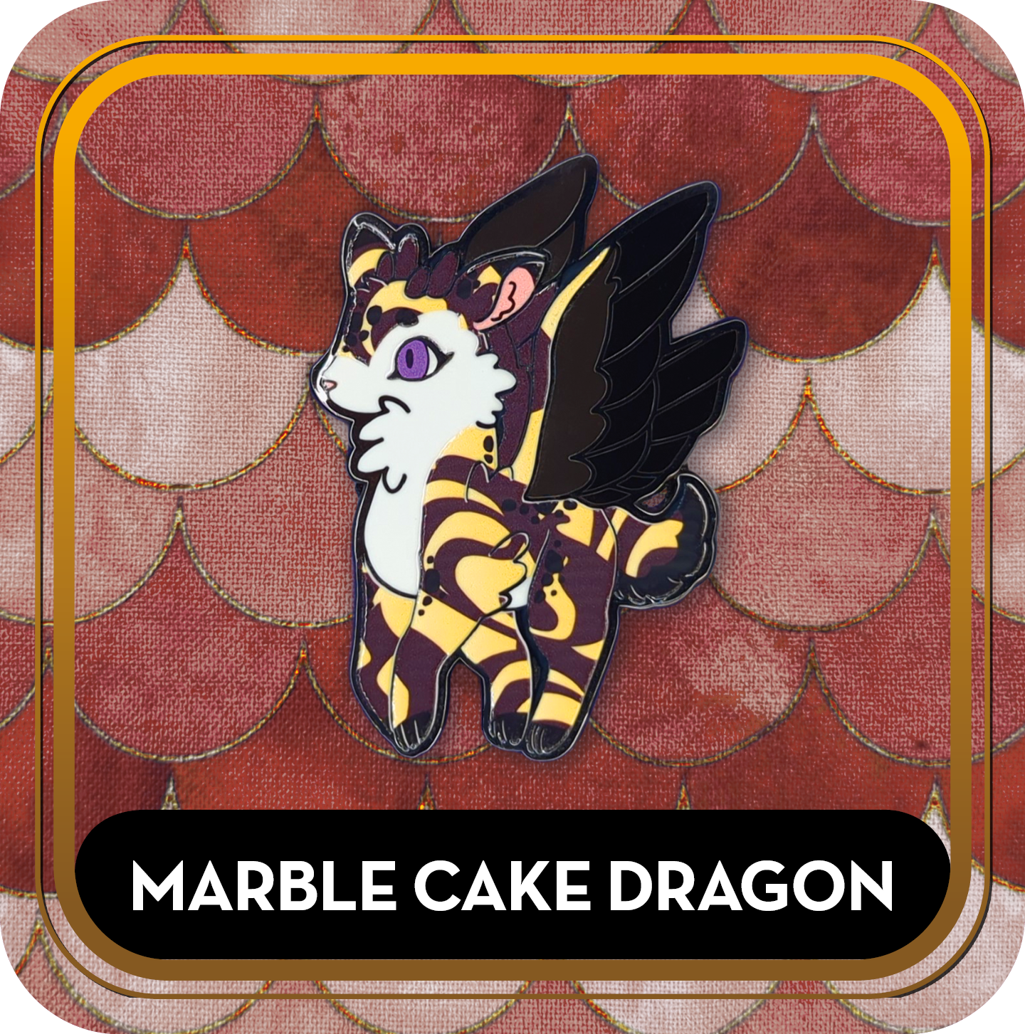 Marble Cake Dragon Pin - Delicious Dragons - Cute Original Art Enamel Pin