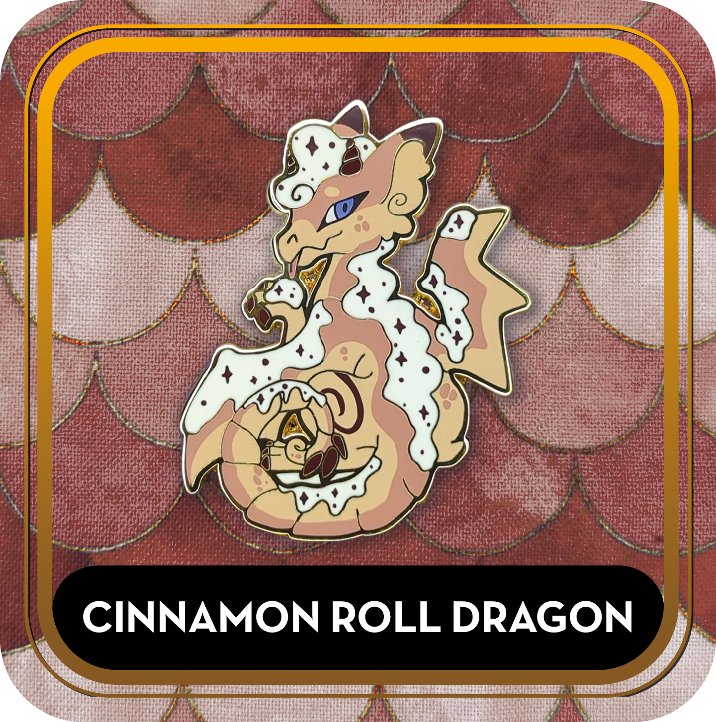 Cinnamon Roll Dragon Pin - Delicious Dragons - Cute Original Art Enamel Pin