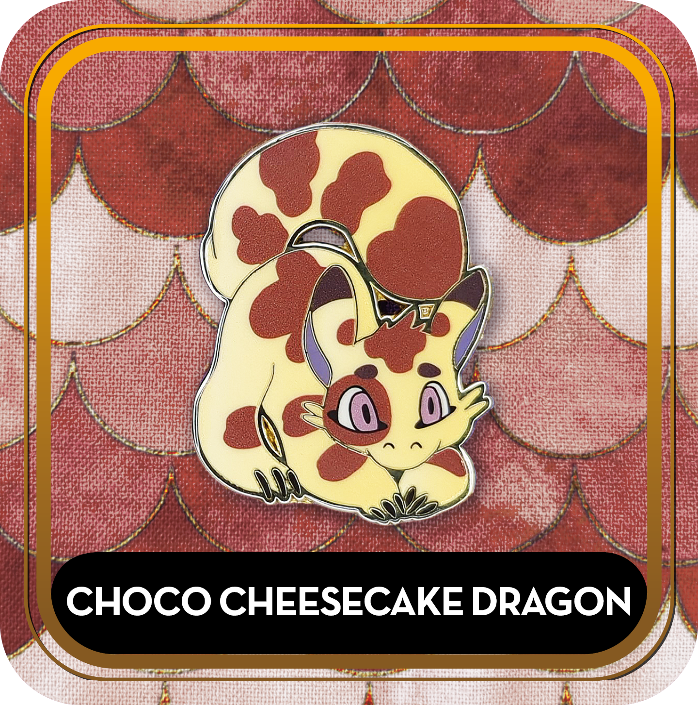 Chocolate Cheesecake Dragon Pin - Delicious Dragons - Cute Original Art Enamel Pin