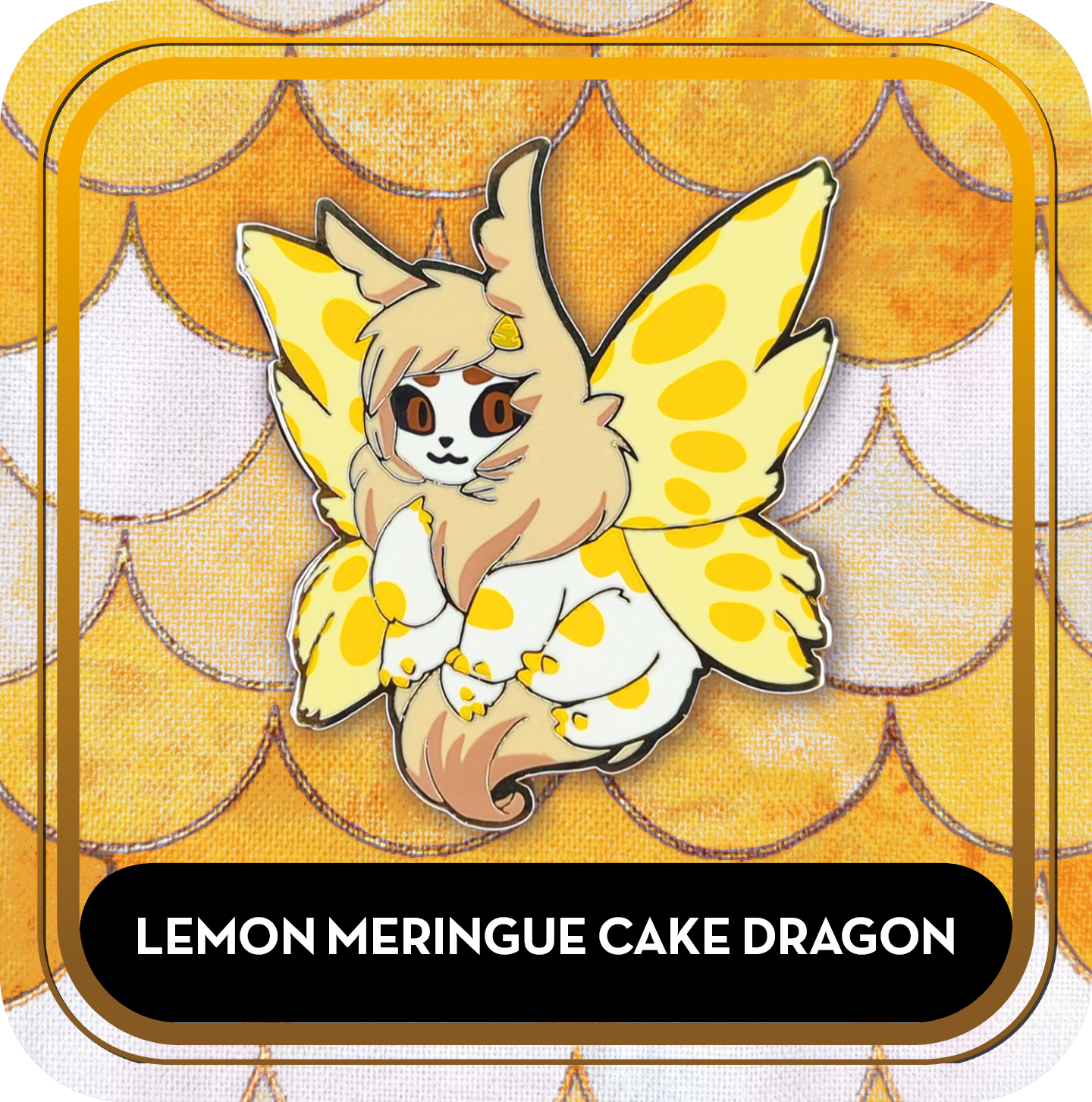 Lemon Meringue Cake Dragon Pin - Delicious Dragons - Cute Original Art Enamel Pin