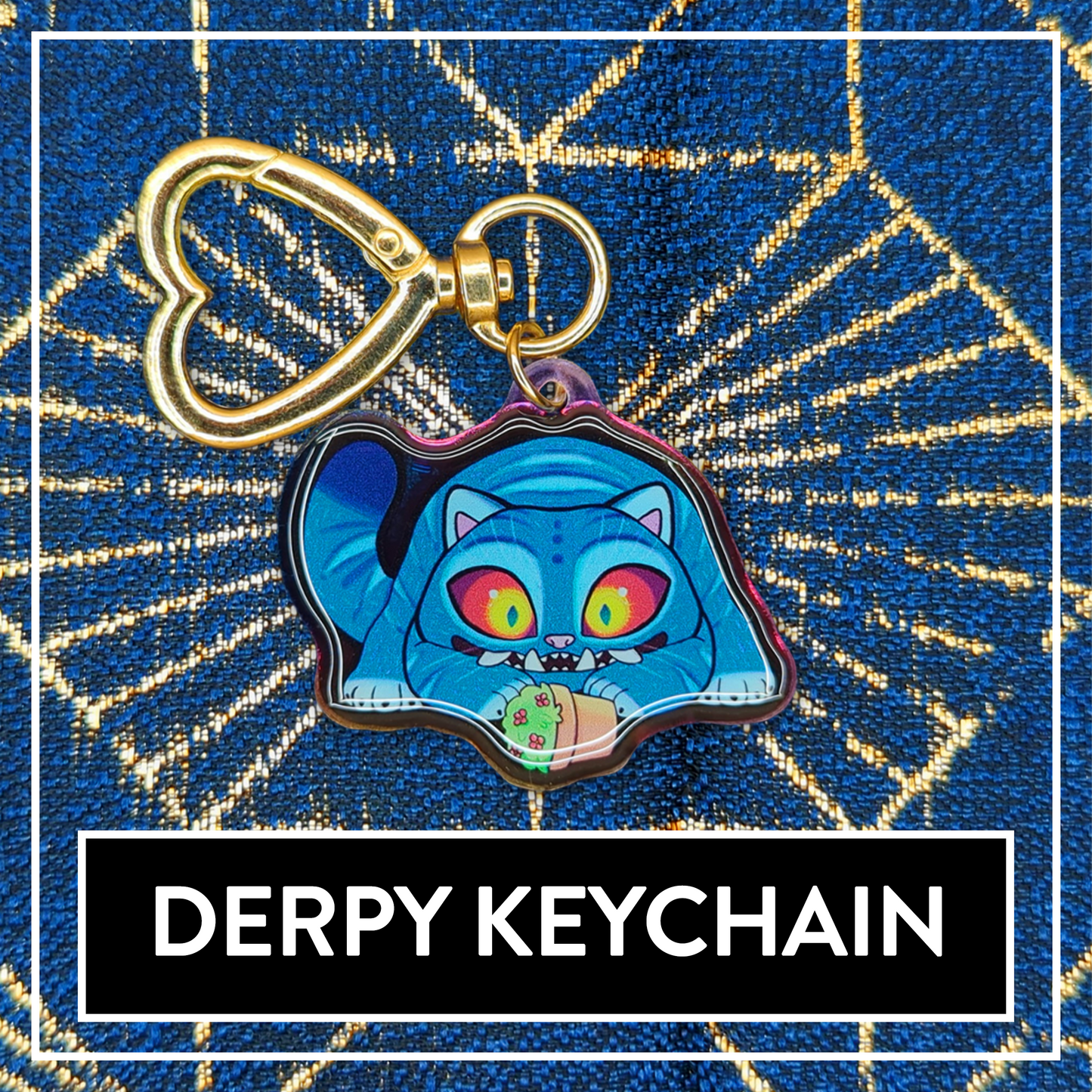 Derpy Tiger Rainbow double-sided Acrylic Keychain - KPop Animal Demon Charms