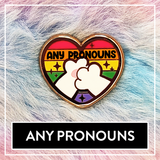 Paws'n'Pride ANY PRONOUNS Pronoun enamel pin