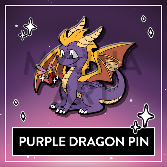 Purple Dragon Retro Gaming Enamel Pin