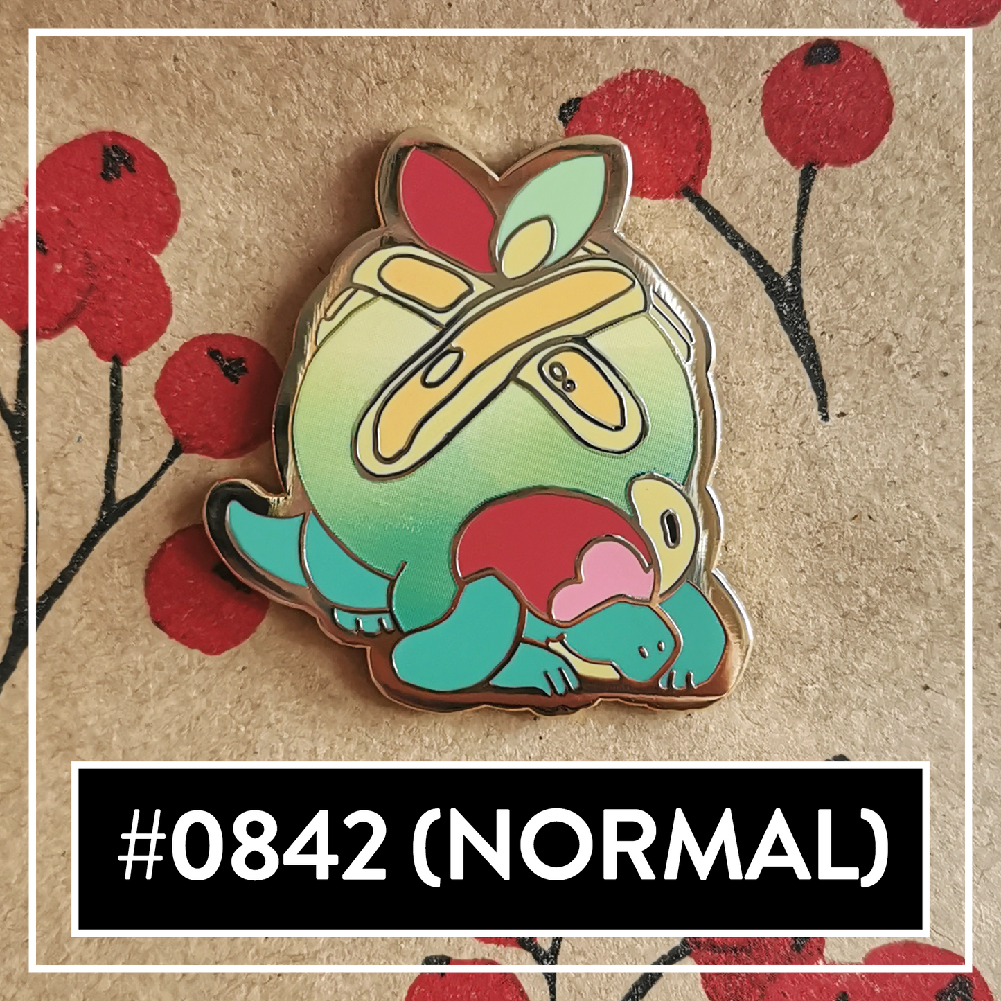 #0842 Apple Cake Dragon Hard Enamel Pin (Normal)