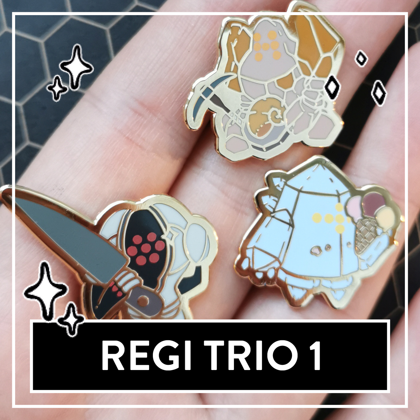 #0378 Ice Golem Mini Hard Enamel Pin