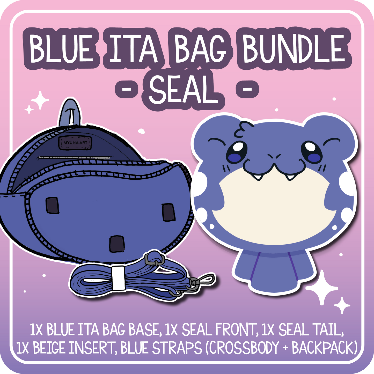 Kawaii Kompanions Ita Bag Bundle Blue Seal