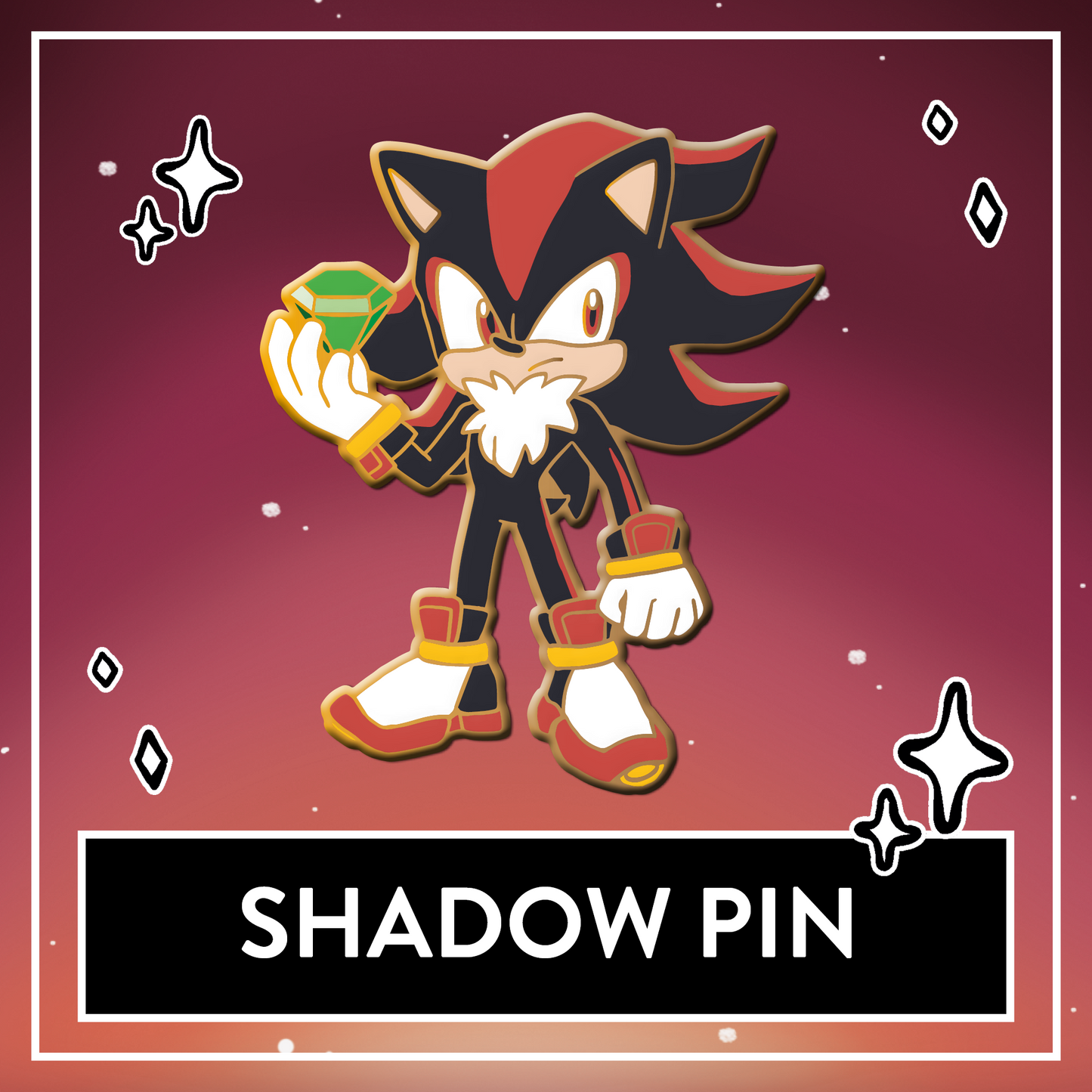 PREORDER & BIRTHDAY DROP Shadow the Hedgehog Hard Enamel Pin