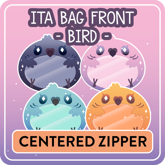 !! PLEASE READ !! BIRD - CENTERED ZIPPER - Ita Bag Exchangable Front Designs - 5 different colors -
