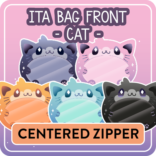 !! PLEASE READ !! CAT - CENTERED ZIPPER - Ita Bag Exchangable Front Designs - 5 different colors -