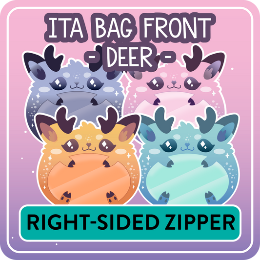 !! PLEASE READ !! DEER - RIGHT-SIDED ZIPPER - Ita Bag Exchangable Front Designs - 5 different colors -