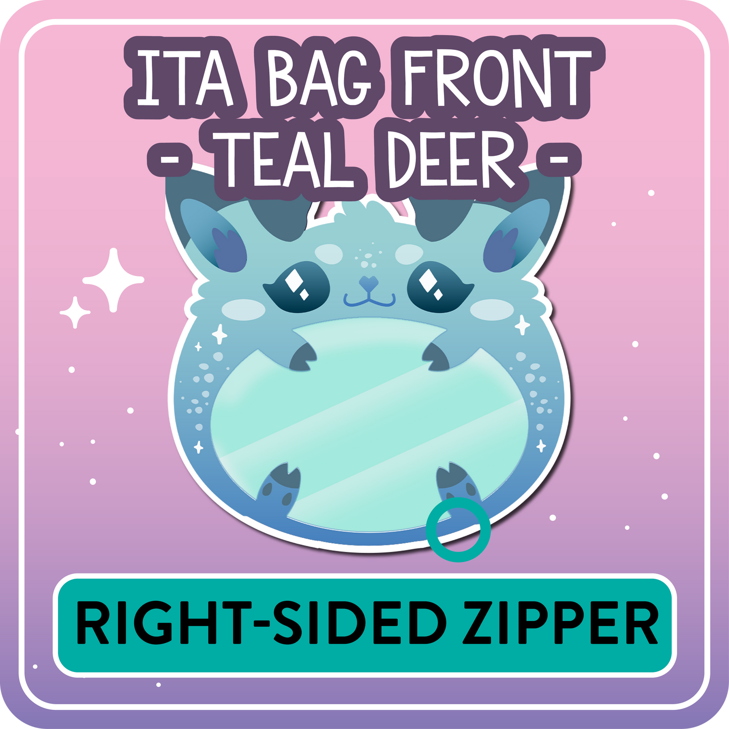 !! PLEASE READ !! DEER - RIGHT-SIDED ZIPPER - Ita Bag Exchangable Front Designs - 5 different colors -