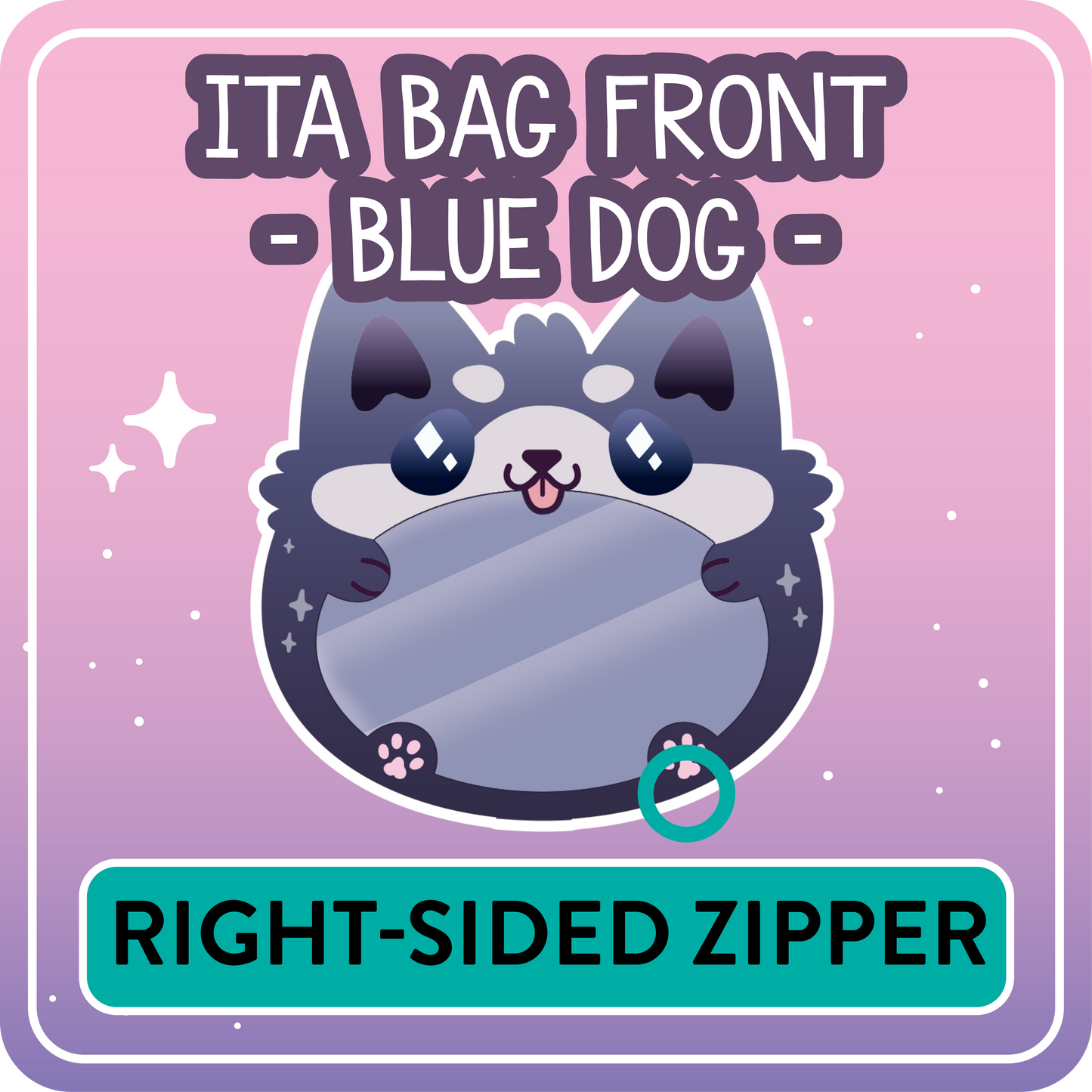 !! PLEASE READ !! DOG - RIGHT-SIDED ZIPPER - Ita Bag Exchangable Front Designs - 5 different colors -