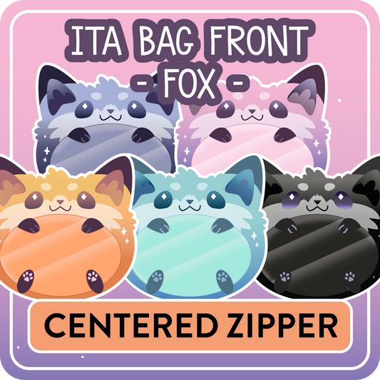 !! PLEASE READ !! FOX - CENTERED ZIPPER - Ita Bag Exchangable Front Designs - 5 different colors