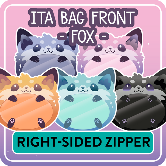 !! PLEASE READ !! FOX - RIGHT-SIDED ZIPPER - Ita Bag Exchangable Front Designs - 5 different colors
