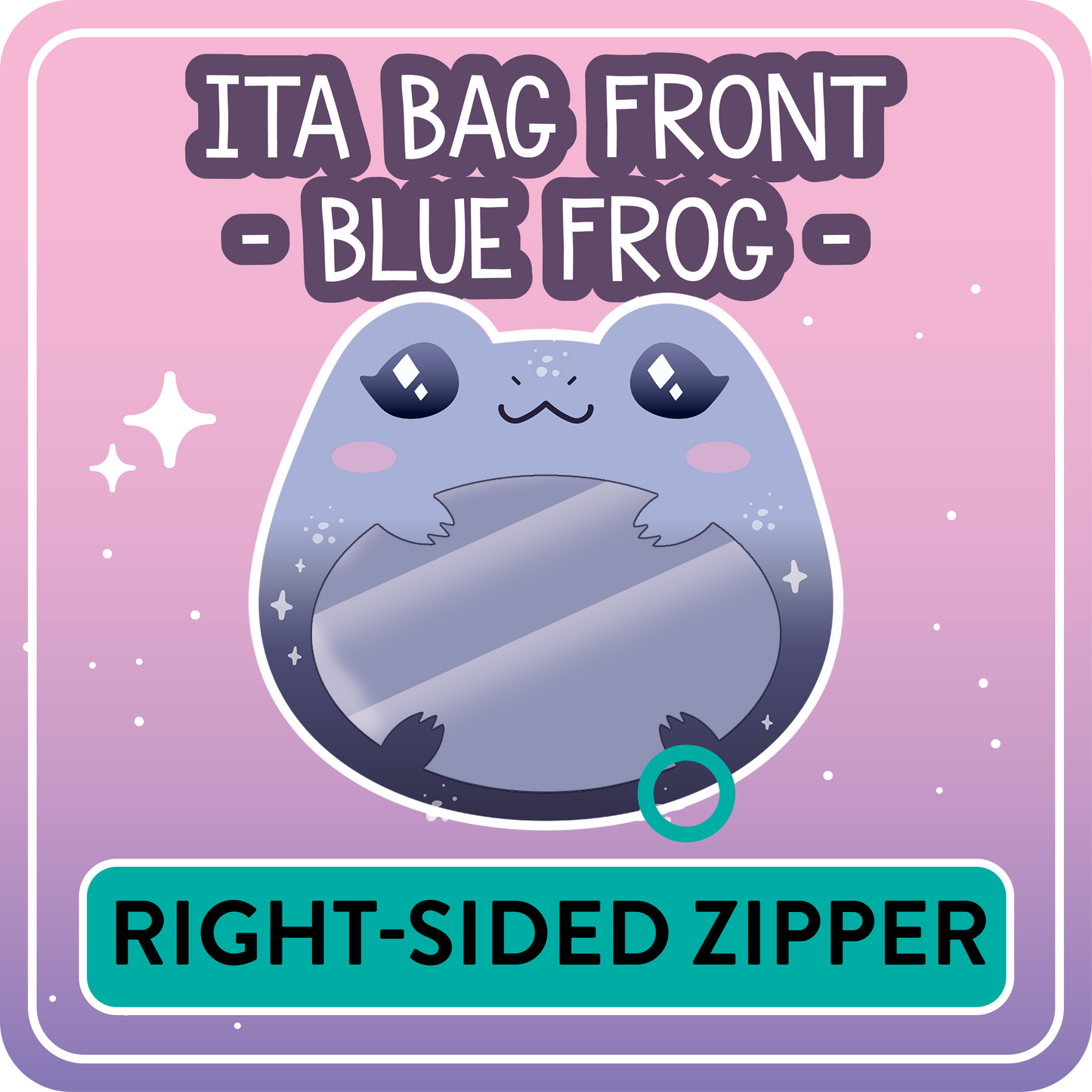 !! PLEASE READ !! FROG - RIGHT-SIDED ZIPPER - Ita Bag Exchangable Front Designs - 5 different colors -