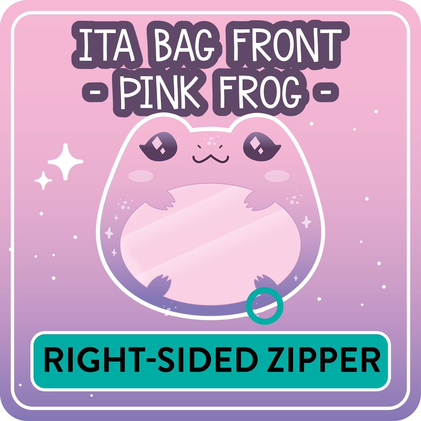 !! PLEASE READ !! FROG - RIGHT-SIDED ZIPPER - Ita Bag Exchangable Front Designs - 5 different colors -