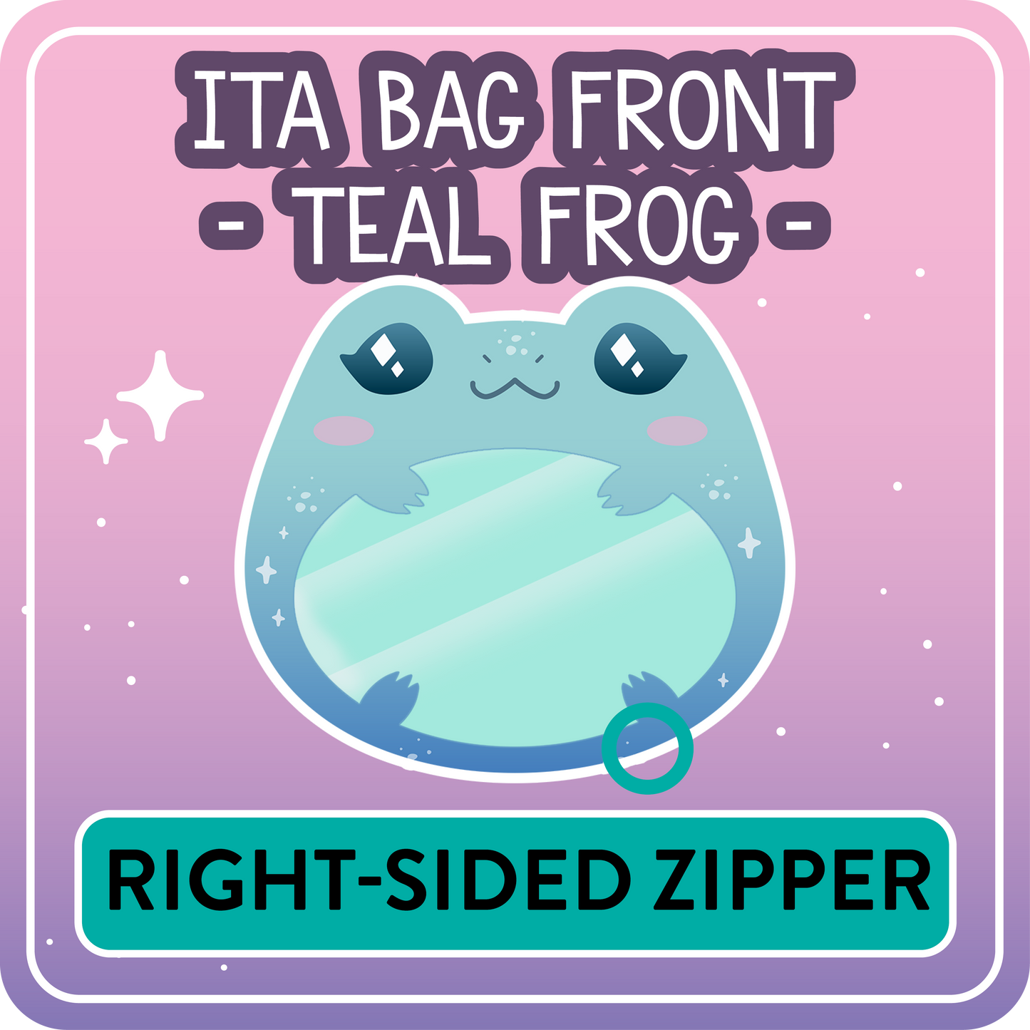 !! PLEASE READ !! FROG - RIGHT-SIDED ZIPPER - Ita Bag Exchangable Front Designs - 5 different colors -