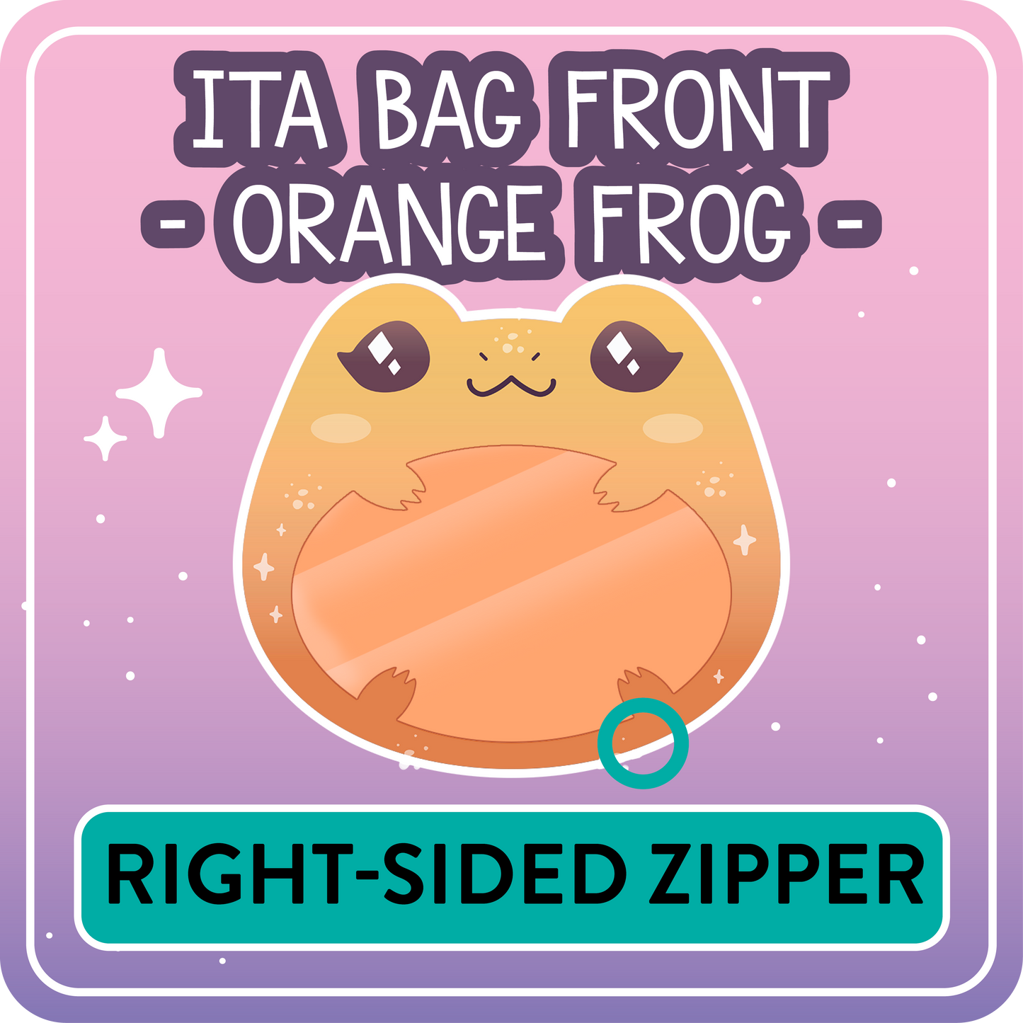 !! PLEASE READ !! FROG - RIGHT-SIDED ZIPPER - Ita Bag Exchangable Front Designs - 5 different colors -