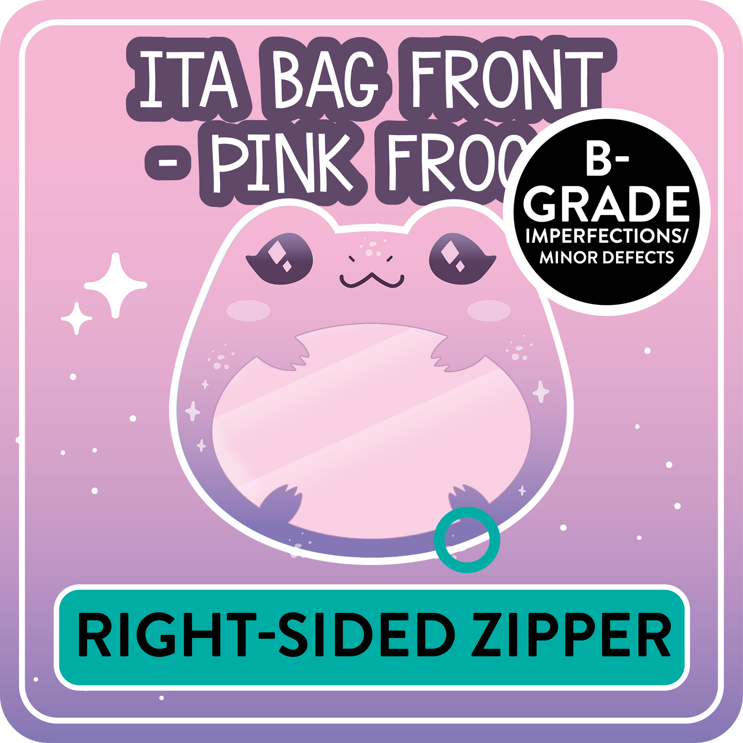 !! PLEASE READ !! FROG - RIGHT-SIDED ZIPPER - Ita Bag Exchangable Front Designs - 5 different colors -