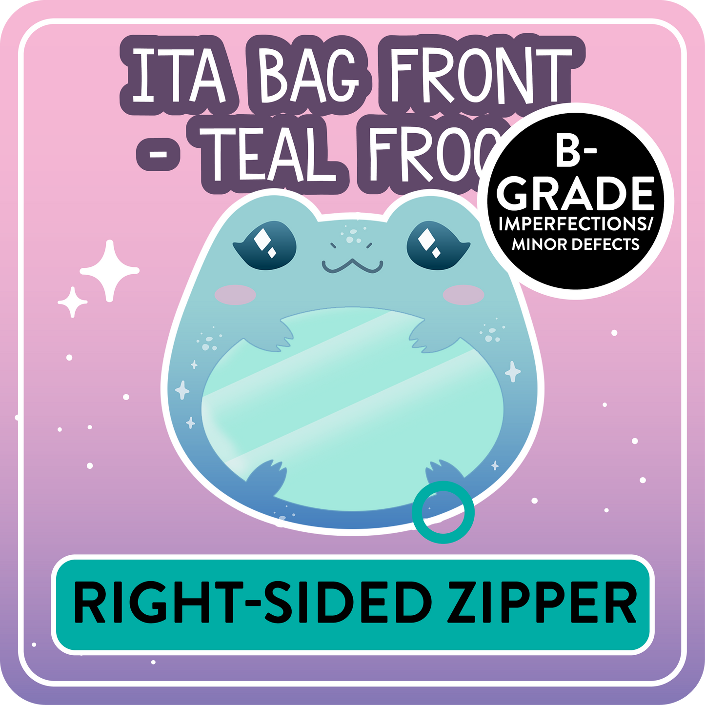 !! PLEASE READ !! FROG - RIGHT-SIDED ZIPPER - Ita Bag Exchangable Front Designs - 5 different colors -