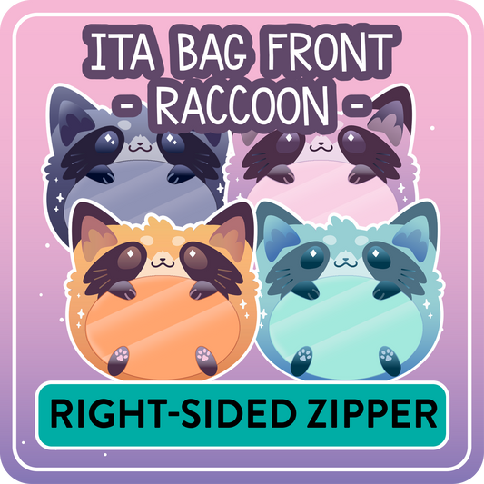 !! PLEASE READ !! RACCOON - RIGHT-SIDED ZIPPER - Ita Bag Exchangable Front Designs - 5 different colors -