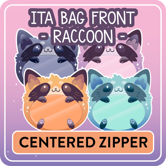 !! PLEASE READ !! RACCOON - CENTERED ZIPPER - Ita Bag Exchangable Front Designs - 5 different colors -