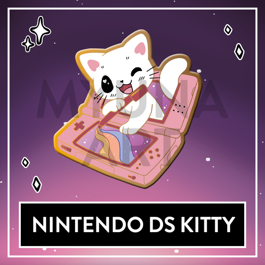 Paws'n'Pixels Nyantendo DS enamel pin - July 2026 Patreon PinClub Pin