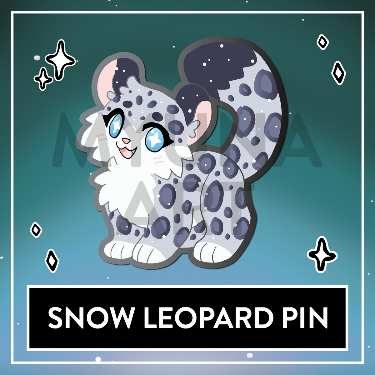 Snow Leopard Hard Enamel Pin - September 2026 Patreon PinClub Pin