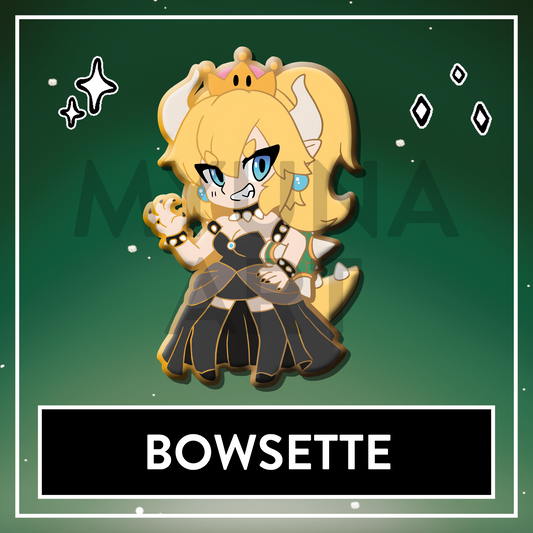 Bowsette Hard Enamel Pin - August 2026 Patreon PinClub Pin