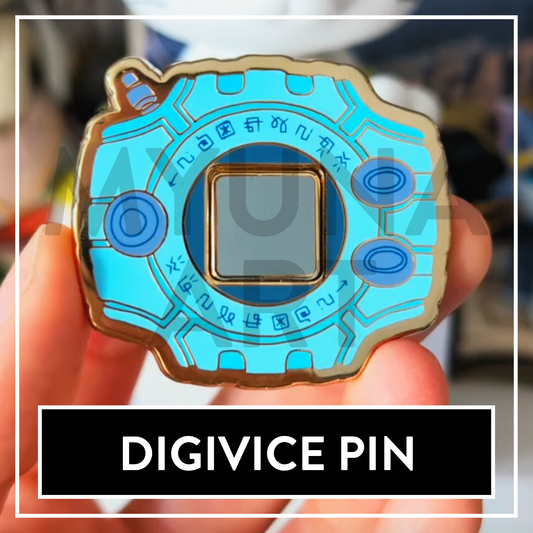 Digivice Hard Enamel Pin - with exchangeable crest mini pins