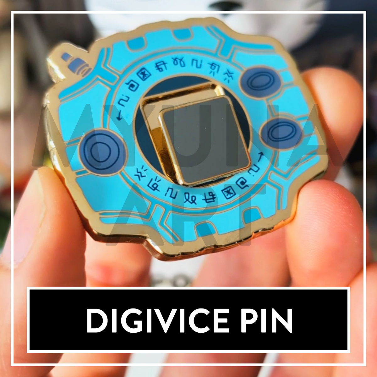 Digivice Hard Enamel Pin - with exchangeable crest mini pins