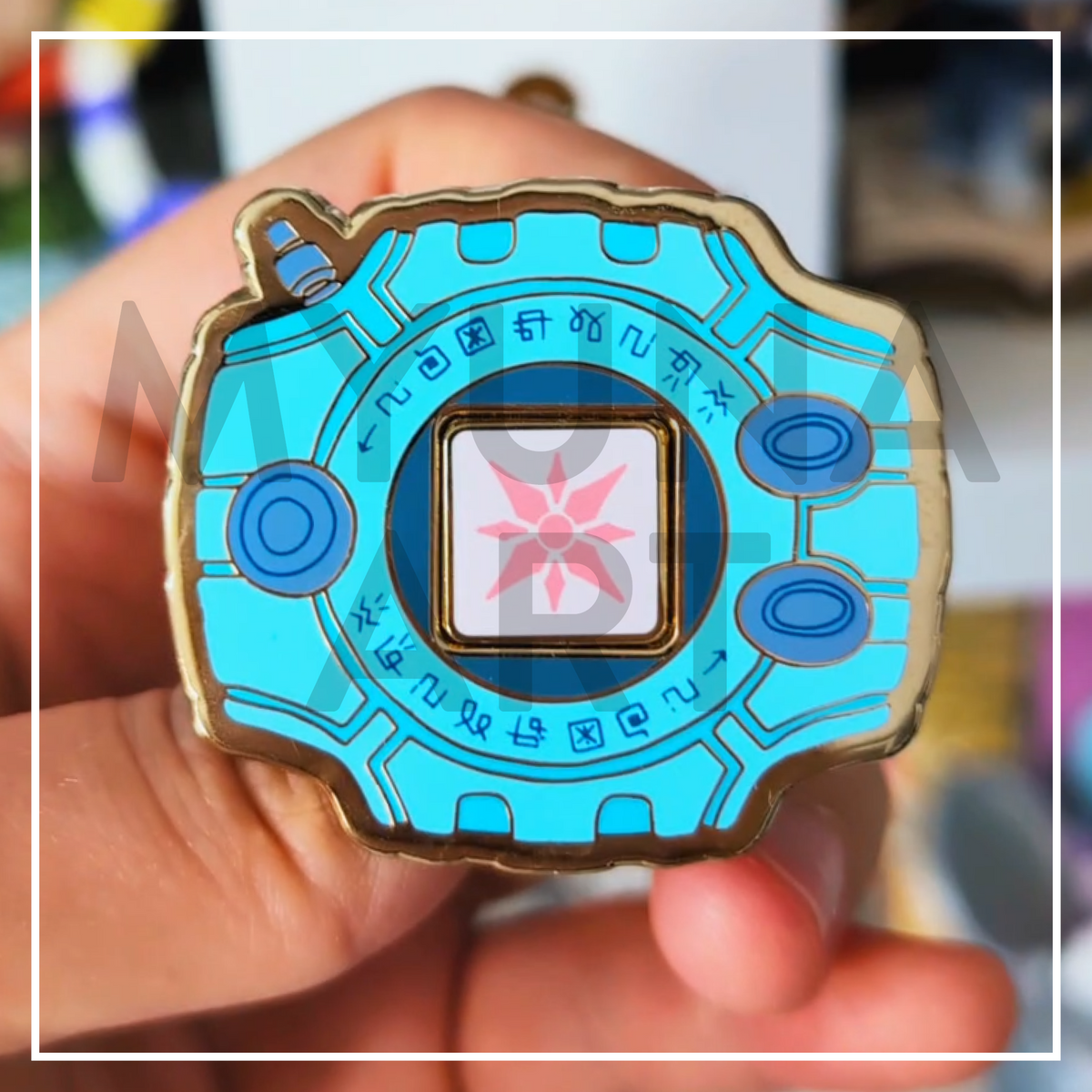 Digivice Hard Enamel Pin - with exchangeable crest mini pins