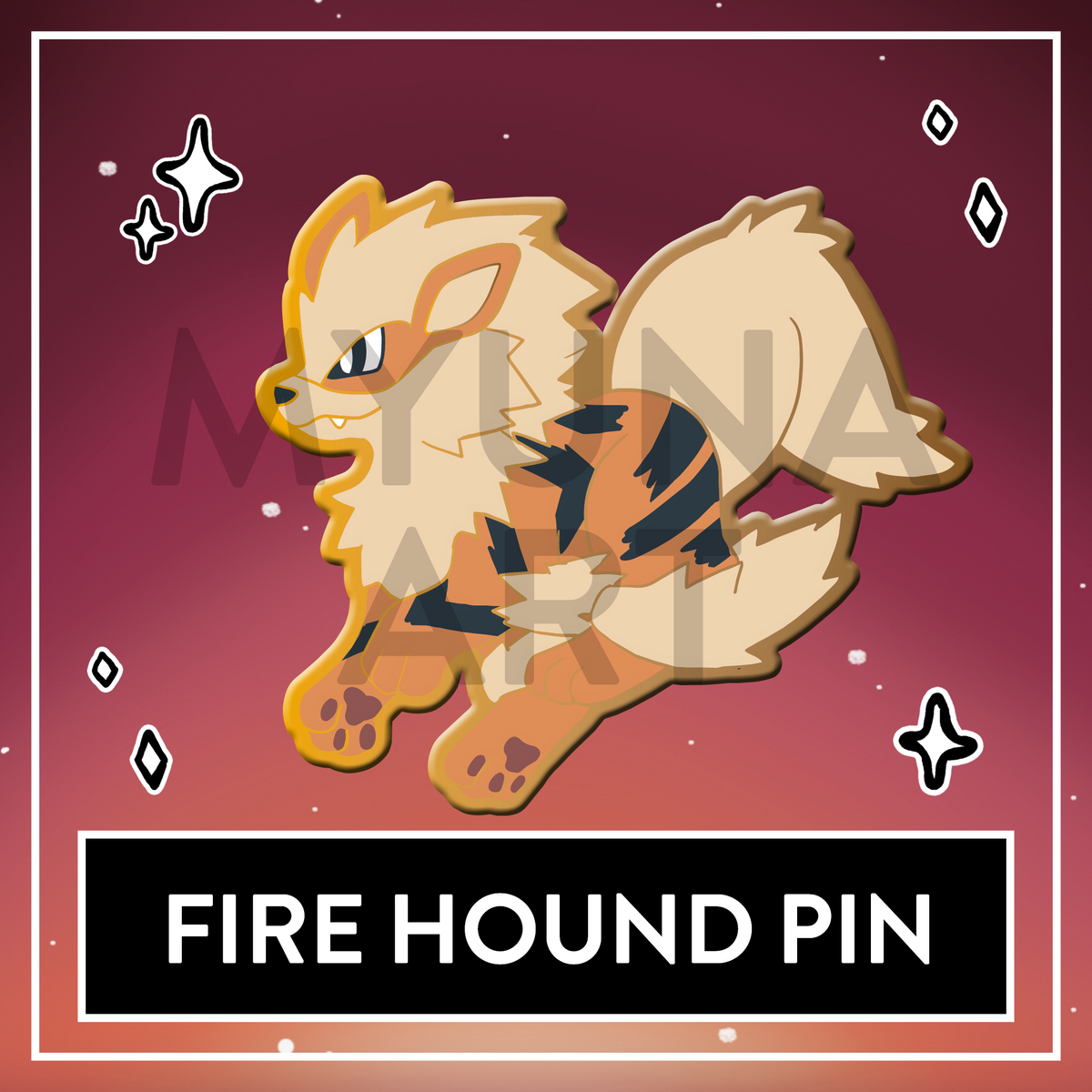 #0059 Fire Hound Hard Enamel Pin - September 2026 Patreon PinClub Pin
