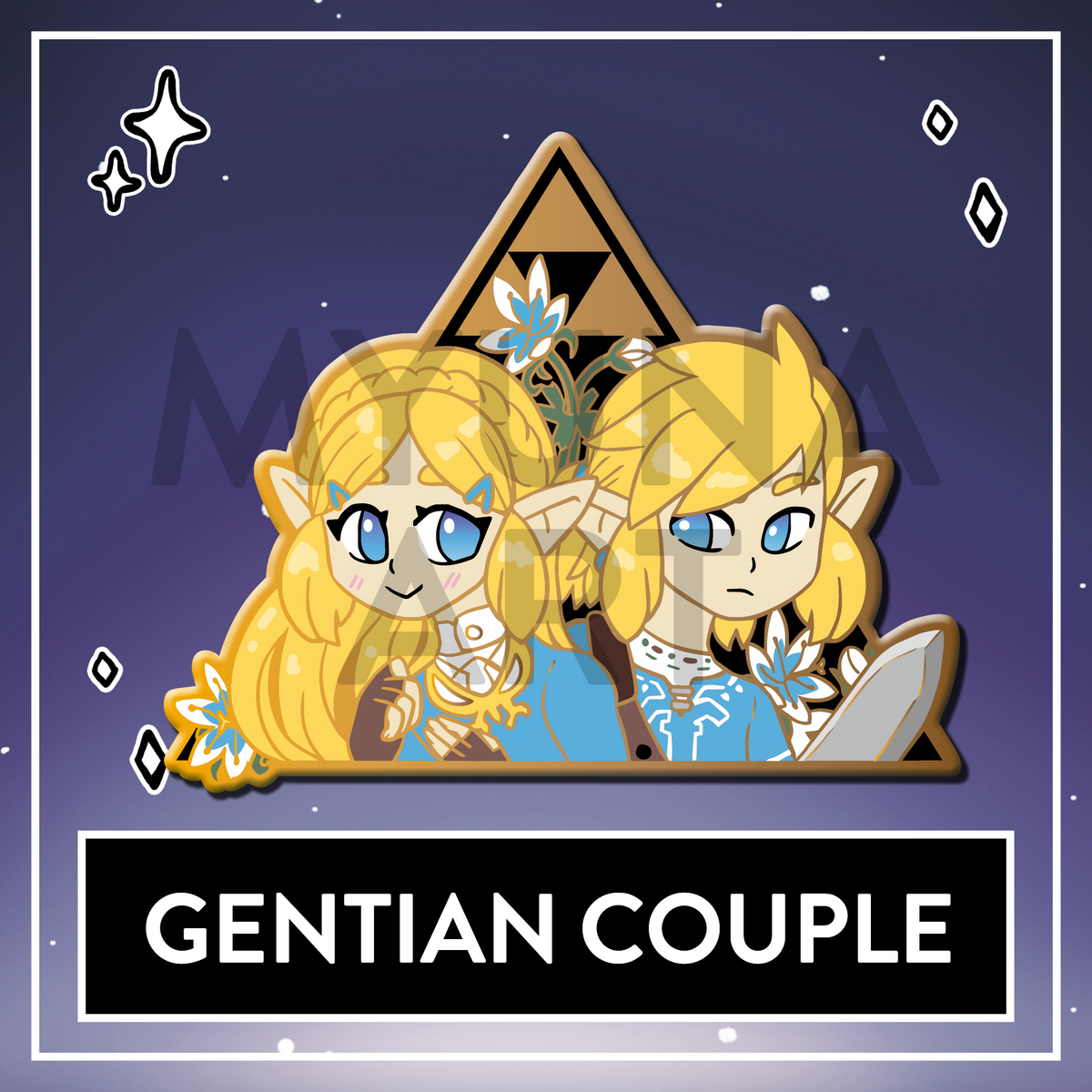 Gentian Couple Hard Enamel Pin - August 2026 Patreon PinClub Pin
