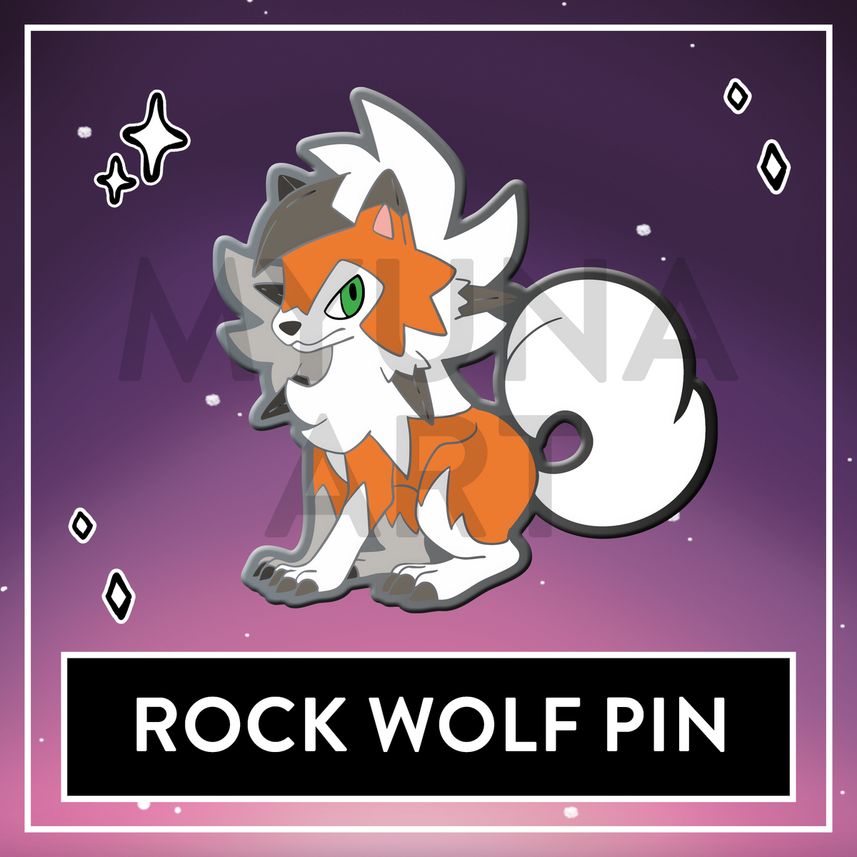 #0745 Rock Wolf Hard Enamel Pin - July 2026 Patreon PinClub Pin
