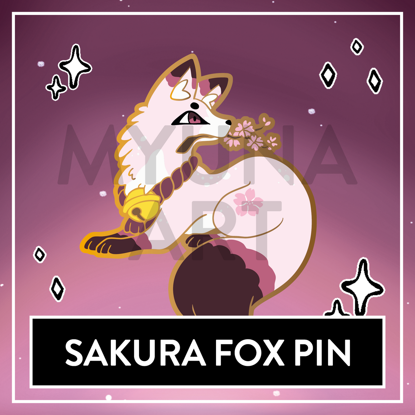 Sakura Fox Hard Enamel Pin