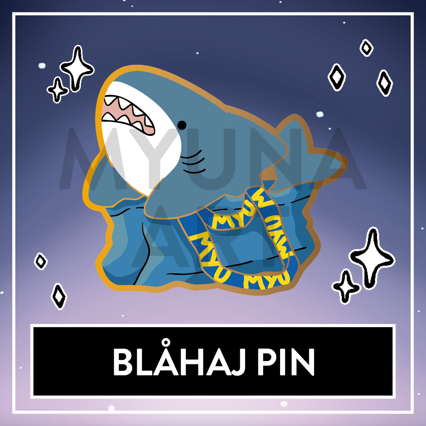 Blahaj Blue Shark Hard Enamel Pin