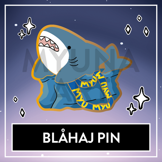 Blahaj Blue Shark Hard Enamel Pin - April 2026 Patreon PinClub Pin