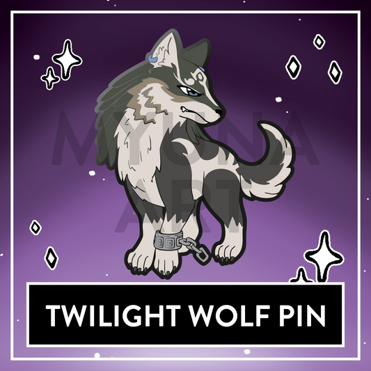 Twilight Wolf Hard Enamel Pin - March December 2026 Patreon PinClub Pin