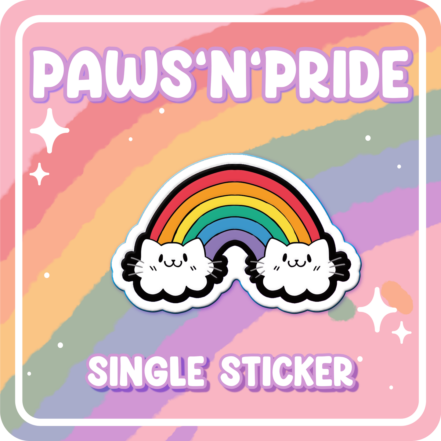 Paws'n'Pride Rainbow Cloud Sticker