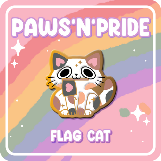 Paws'n'Pride Neutral Flag Cat enamel pin