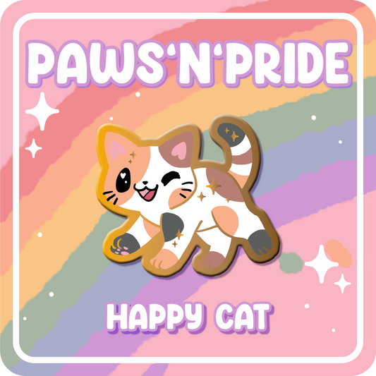 Paws'n'Pride Neutral Happy Cat enamel pin