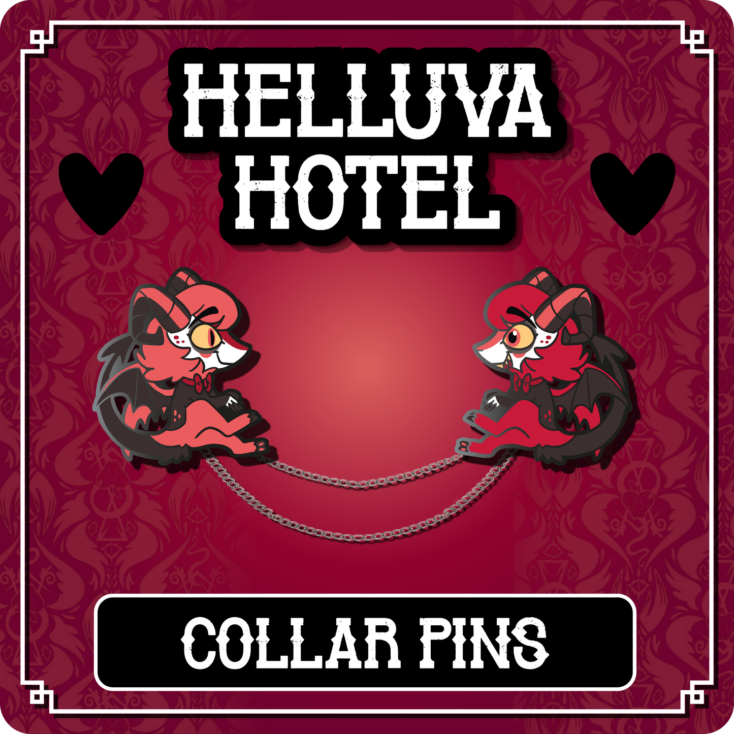 PREORDER Razzle & Dazzle Collar Pin Set - Hazbin Hotel // Detachable Chain Pin Set