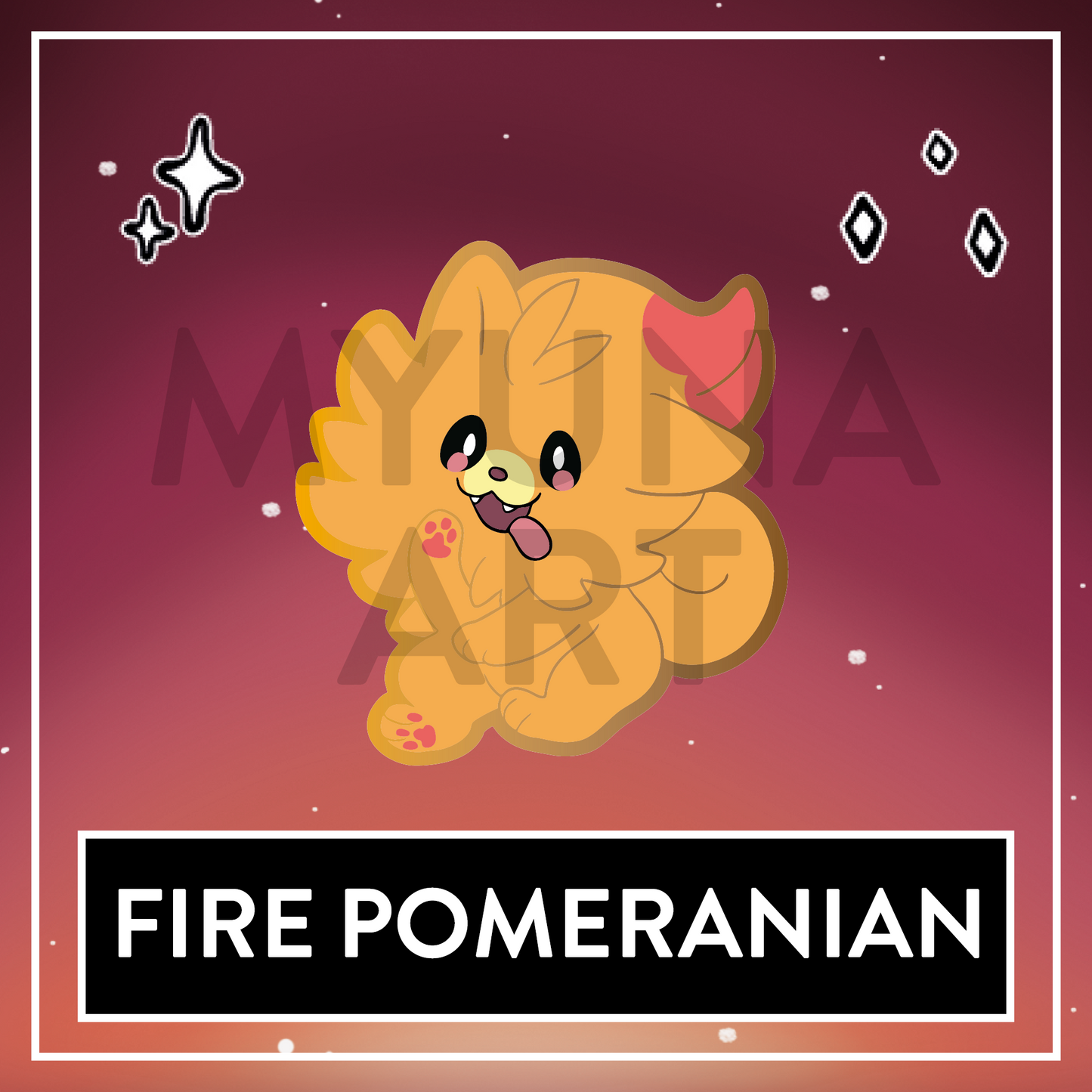 Fire Pomeranian Mini Hard Enamel Pin