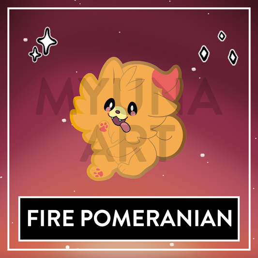Fire Pomeranian Mini Hard Enamel Pin