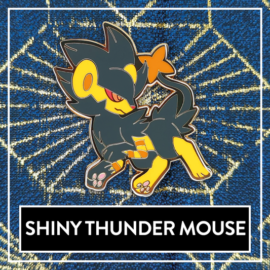 #0405 Shiny Thunder Mouse Hard Enamel Pin - September 2024 Patreon PinClub Pin
