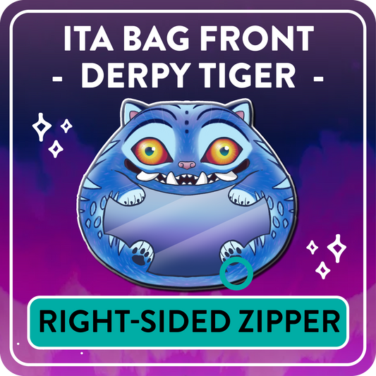 PREORDER - RIGHT-SIDED ZIPPER - Derpy Tiger Ita Bag Exchangable Front & Tail Design